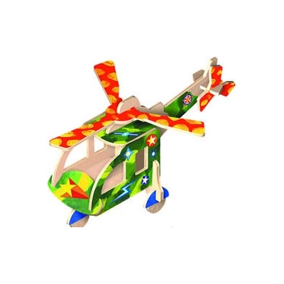 Creatoys Dřevěná skládačka s obtisky- Vrtulník