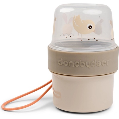 Done by deer Контейнер за закуски Birdee двустранен S пясъчен (1236909)