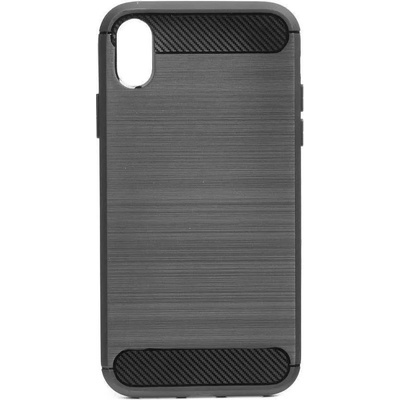 Forcell Противоударен Силиконов Калъф за iPhone XR, Forcell Carbon Case, Черен (5901737927521)
