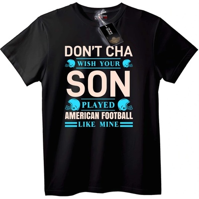 NOONEBRAND Тениска Не Искам Синът Ми да Играе Футбол Като Моя - 7XL, Black