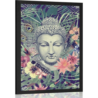 Plakát Buddha na exotickém pozadí - 40x60 black