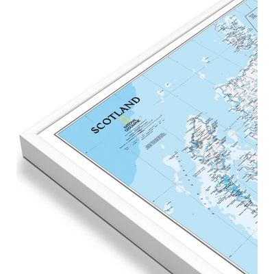 National Geographic Skotsko - nástěnná mapa Classic 76 x 91 cm Varianta: mapa v hliníkovém rámu, Provedení: bílý rám
