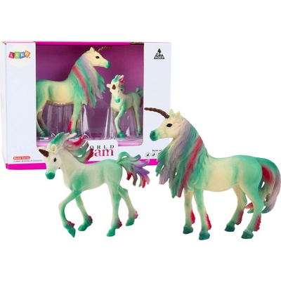 mamido Jednorožec s mláďaťom zelené 2 ks