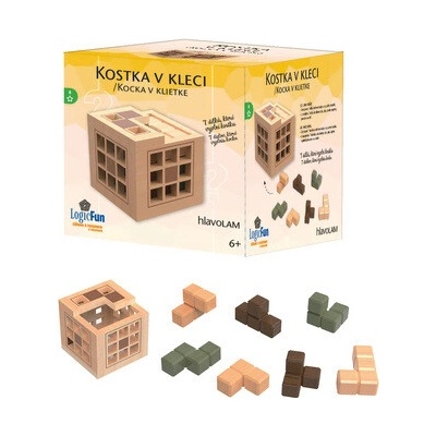 Sparkys Hlavolam - Kostka v kleci dřevěný hlavolam