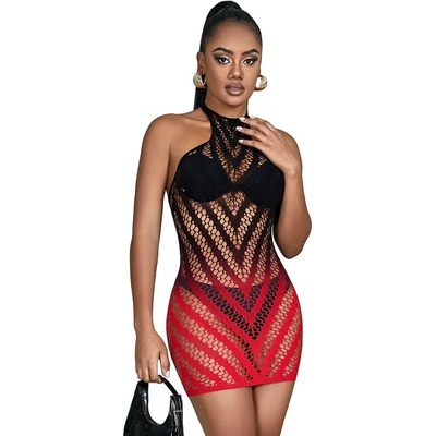 Мрежеста рокля, преливащи цветове - Subblime Fishnet Dress S/M/L (D-241373)
