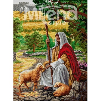 Milena Style Добрият пастир - гоблен със схема конци dmc 1: 1