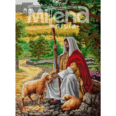 Milena Style Добрият пастир - гоблен със схема конци dmc 1: 1