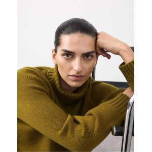 Marks & Spencer Свободен пуловер от мериносна вълна с кашмир Marks & Spencer зелен Marks & Spencer | Zelen | ЖЕНИ | S