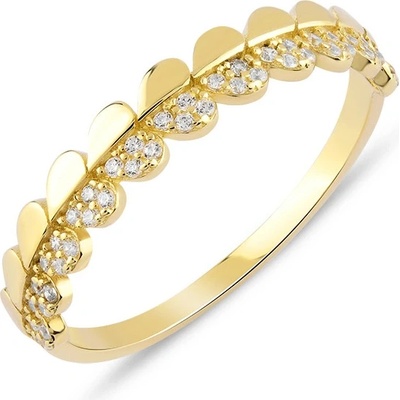 Lillian Vassago Zlatý prsten se srdíčkovou obroučkou LLV06 GR102