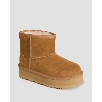 UGG CLASSIC MINI PLATFORM detské semišové snehule béžová
