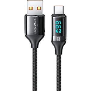 USAMS Кабел USAMS U78 плетен 1 м, 6A Fast Charging, черен (Usa001034)
