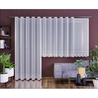 Forbyt kusová záclona AURELIA jednobarevná bílá, výška 120 cm x šířka 220 cm (na okno)