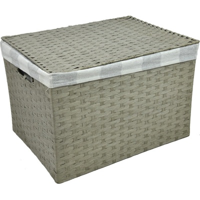 Vingo Úložný box s vekom sivý 36x25 cm v. 26 cm
