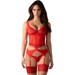Obsessive Cupide Desir Corset & Thong Red XXL/3XL
