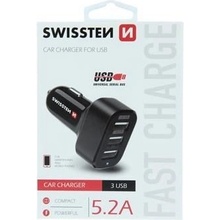 SWISSTEN CL ADAPTÉR 3x USB 5,2A POWER