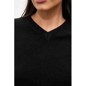 ANSWEAR Пуловер от мериносова вълна с тънък шал Answear. LAB в черно от лека материя (WA25-SWD029)