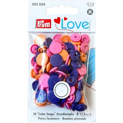 Prym Patentky plastové 12,4 mm, oranžová, růžová, fialová
