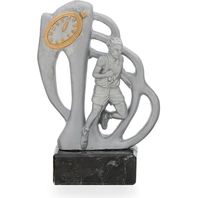 Trofej luxusní se symbolem atletiky výška 17,5 cm stříbrná/zlatá