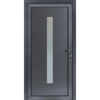 Plastové vedlejší vchodové dveře 6-komorové antracitové/bílé, 100 x 210 cm, P