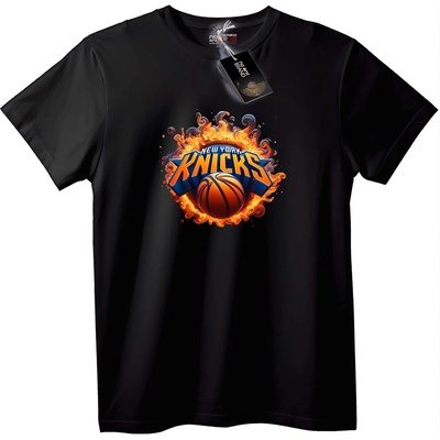 NOONEBRAND Тениска New York Knicks Пламтящо Лого - 2XL, Black