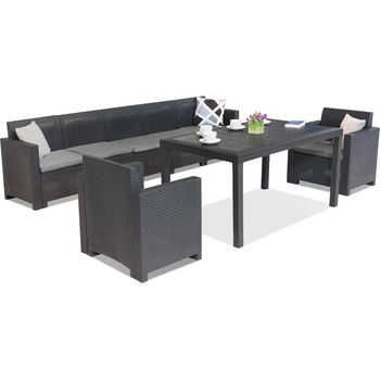 BICA Комплект мебели от техноратан Nebraska Apetito Max 7 антрацит Bica (BCHNEBMAXANT)