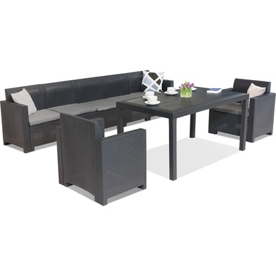 BICA Комплект мебели от техноратан Nebraska Apetito Max 7 антрацит Bica (BCHNEBMAXANT)