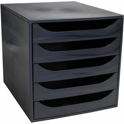 EXACOMPTA Ecobox ExoBlack Úložný box na dokumenty plastový 5-zásuvkový čierny
