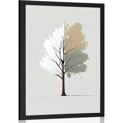 Plagát minimalistický viacfarebný strom