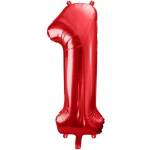 Party Deco Фолиев Балон Цифра в Червено - 86 см - 1 (fb1m-1-007)