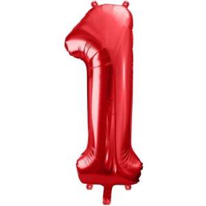 Party Deco Фолиев Балон Цифра в Червено - 86 см - 1 (fb1m-1-007)
