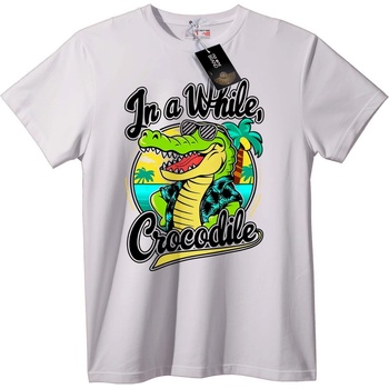 NOONEBRAND Тениска Скоро, крокодиле - 2XL, White