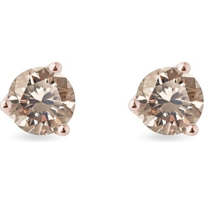Klenota pecky z růžového zlata s champagne diamanty k0768024