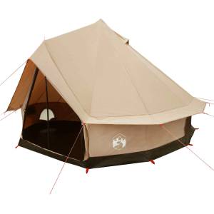 vidaXL Семейна палатка Кремаво 6-местна Памук и полиестер (42017493) Палатка