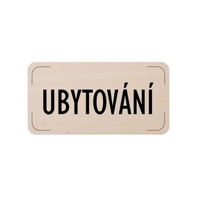 Cedulka na dveře - Ubytování, dřevěná tabulka, 160 x 80 mm