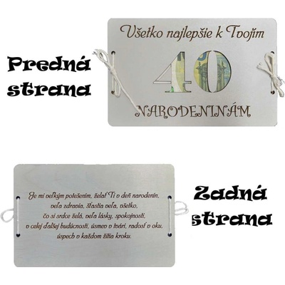 Dřevěná dárková obálka k narozeninám