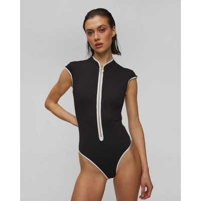 Seafolly Jednodílné dámské plavky Cap Sleeve Zip Front One Piece černá