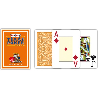 Modiano Texas Poker Size 2 Jumbo Index Profi plastové oranžová