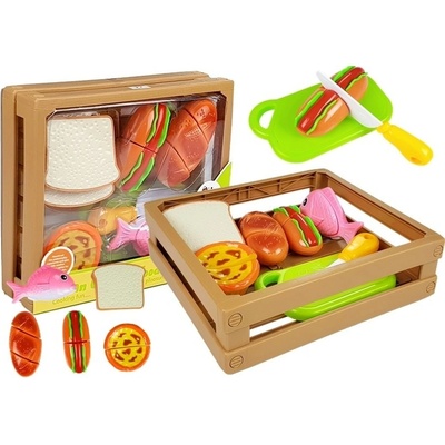 Lean Toys súprava na krájania rýchleho občerstvenia hot dog na suchý zips