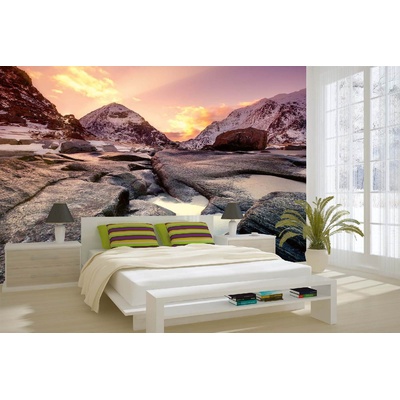 DIMEX ART Самозалепваща се флизелинова фототапета брегова линия при залез слънце 375 x 250 см