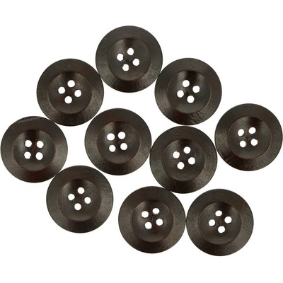 Ideal tmavo hnedý gombík 25 mm 10 kusov