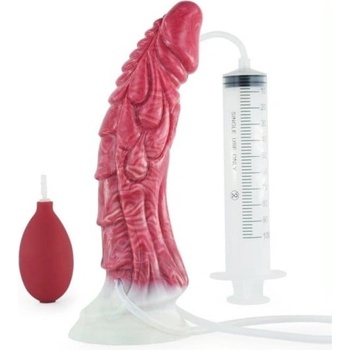 Slave4master Fantasy Dragon Squirting Dildo červeno-čierne silikónové dildo 22 x 3,9–5,5 cm