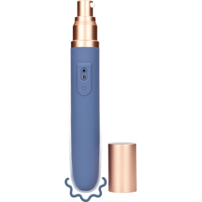 Loveline Пътуващ вибратор с отделение за лубрикант и помпа - Синьо Утро