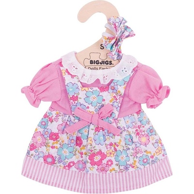 Bigjigs Toys Kvetinové šaty pre bábiku 28 cm Ružové