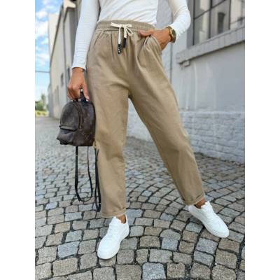 Eshopat Dámské kalhoty s gumou v pase Style Beige