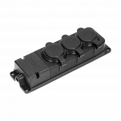 ORNO ORNO, OR-AE-13166(GS), Каучукова разпределителна кутия с 3 гнезда, удароустойчива, 230V, 16A, IP44, 50X73X228mm (OR-AE-13166(GS))