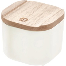 iDesign Eco box s vekom z dreva paulownia 9 x 9 cm biely