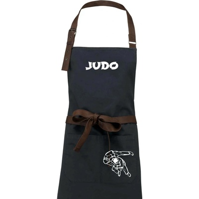 Drevené uhlie Judo nápis + postavy Zástera Vintage