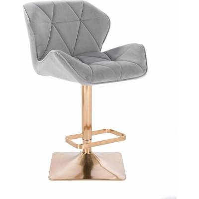 LuxuryForm Design Milano Velur na zlatej hranatej podstave svetlo šedá
