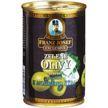 Kaiser Franz Josef Exclusive Zelené olivy plnené pastou z modrého syra v slanom náleve 300 g