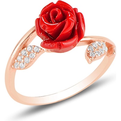 Lunica Stříbrný nastavitelný prsten RŮŽE ROSE GOLD 0875